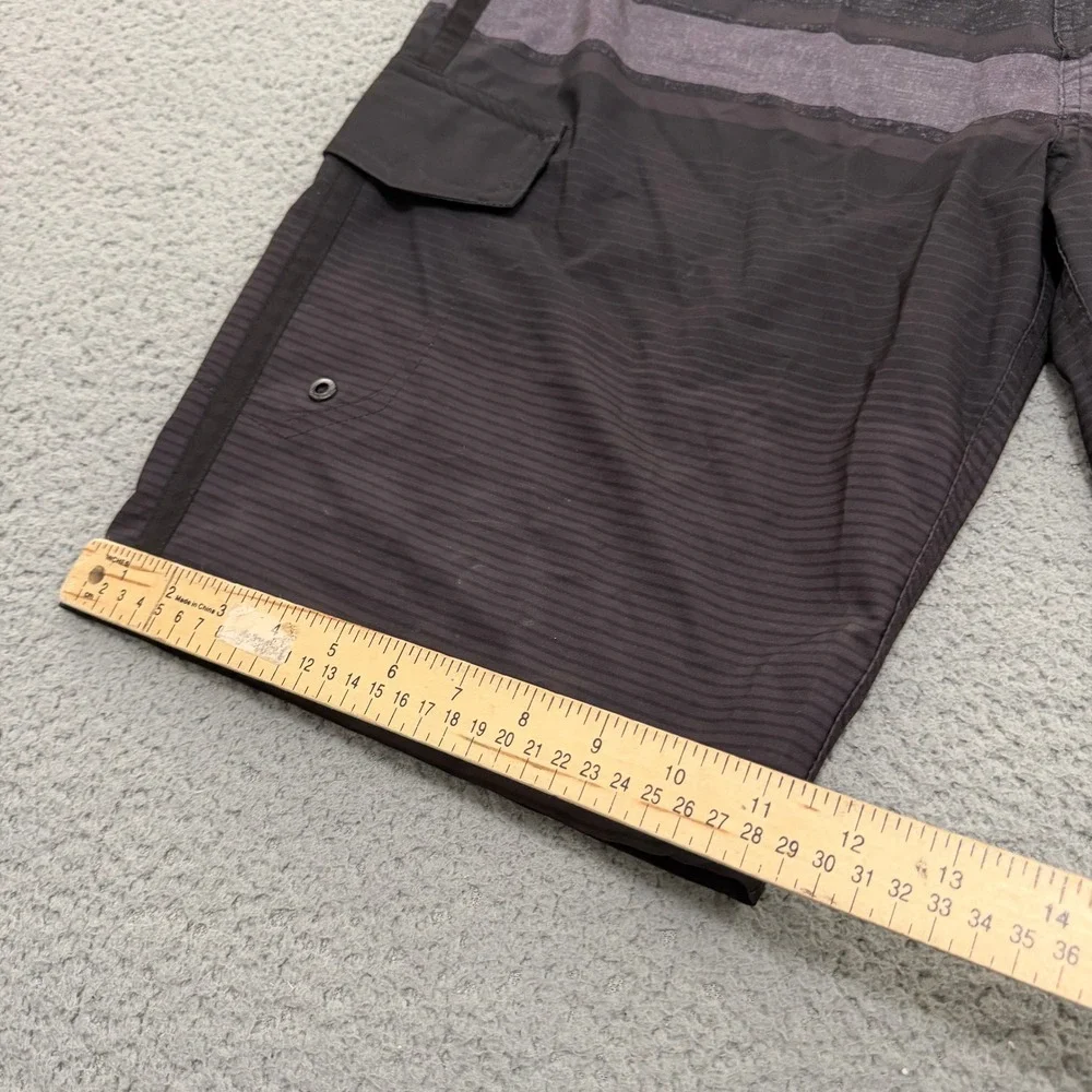 Ocean Pacific Board Shorts Mens 36 OPFlex 4-Way Stretch Black Striped